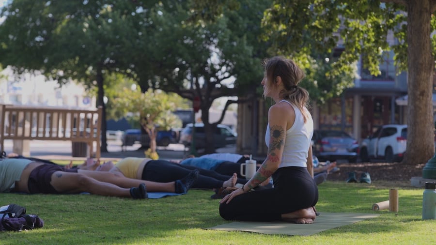 Free Yoga in the Park at San Gabriel Park at Flow Yoga Georgetown in Cedar Park