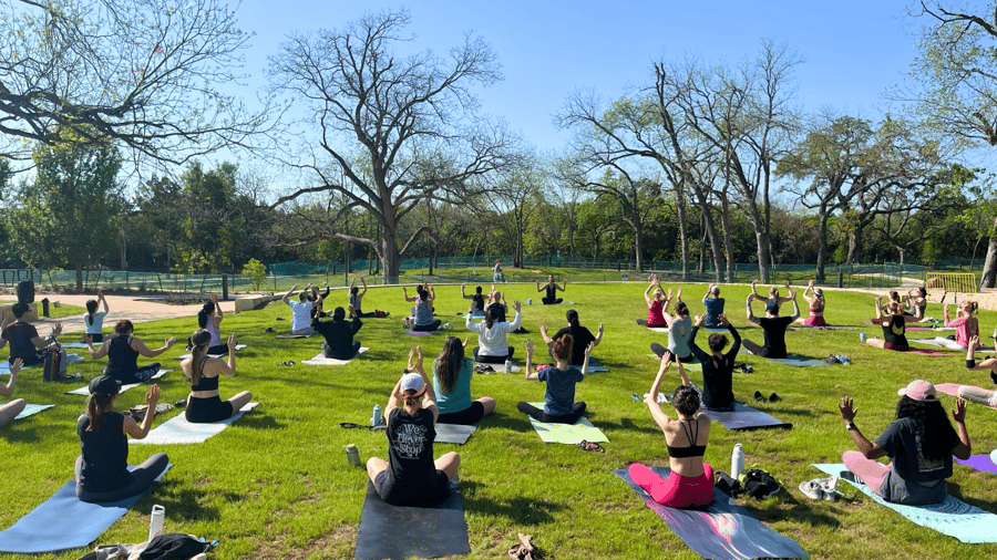 Free Yoga at the Park (at Mary Moore) at Flow Yoga South Congress in 